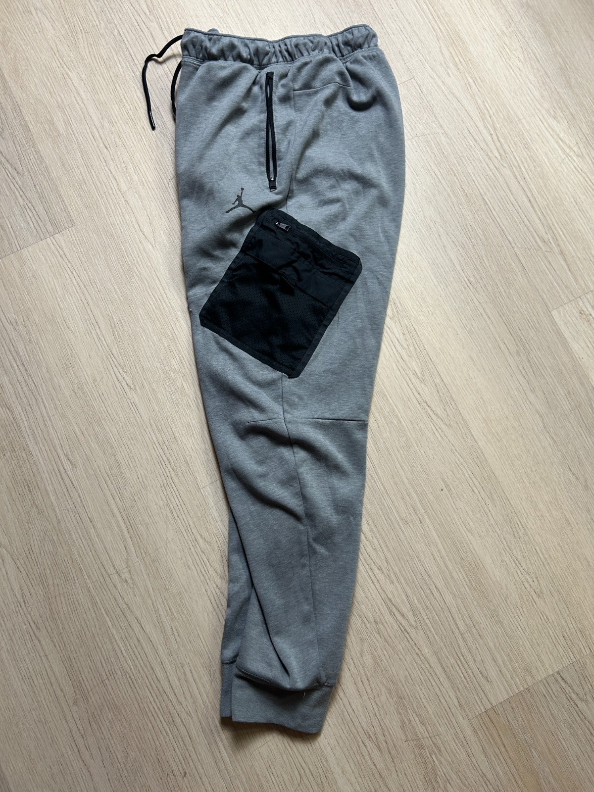 Nike Air Jordan Dri-Fit Joggers Mens Large L Gray Cargo Mesh Pocket Slim Fit Pan