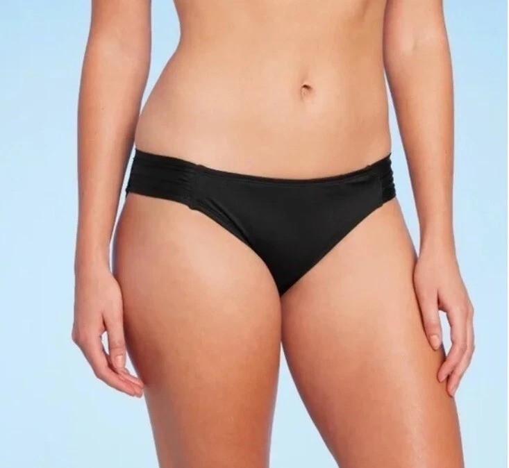 Kona Sol Women’s Hipster Side Shirred￼Medium Coverage Bikini Bottom Size L(12-14