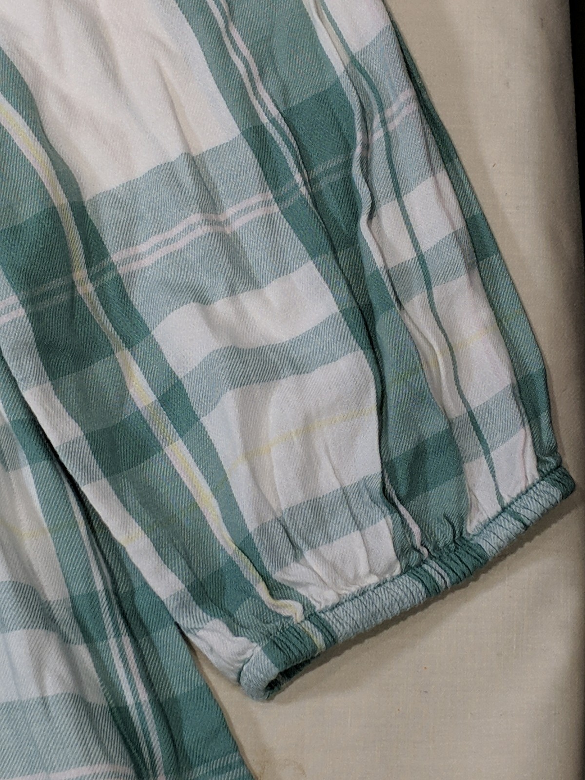 THERE ABOUTS Girl’s Green/White Plaid 1/2 Button L/S Flowy Blouse size 3XL NWT