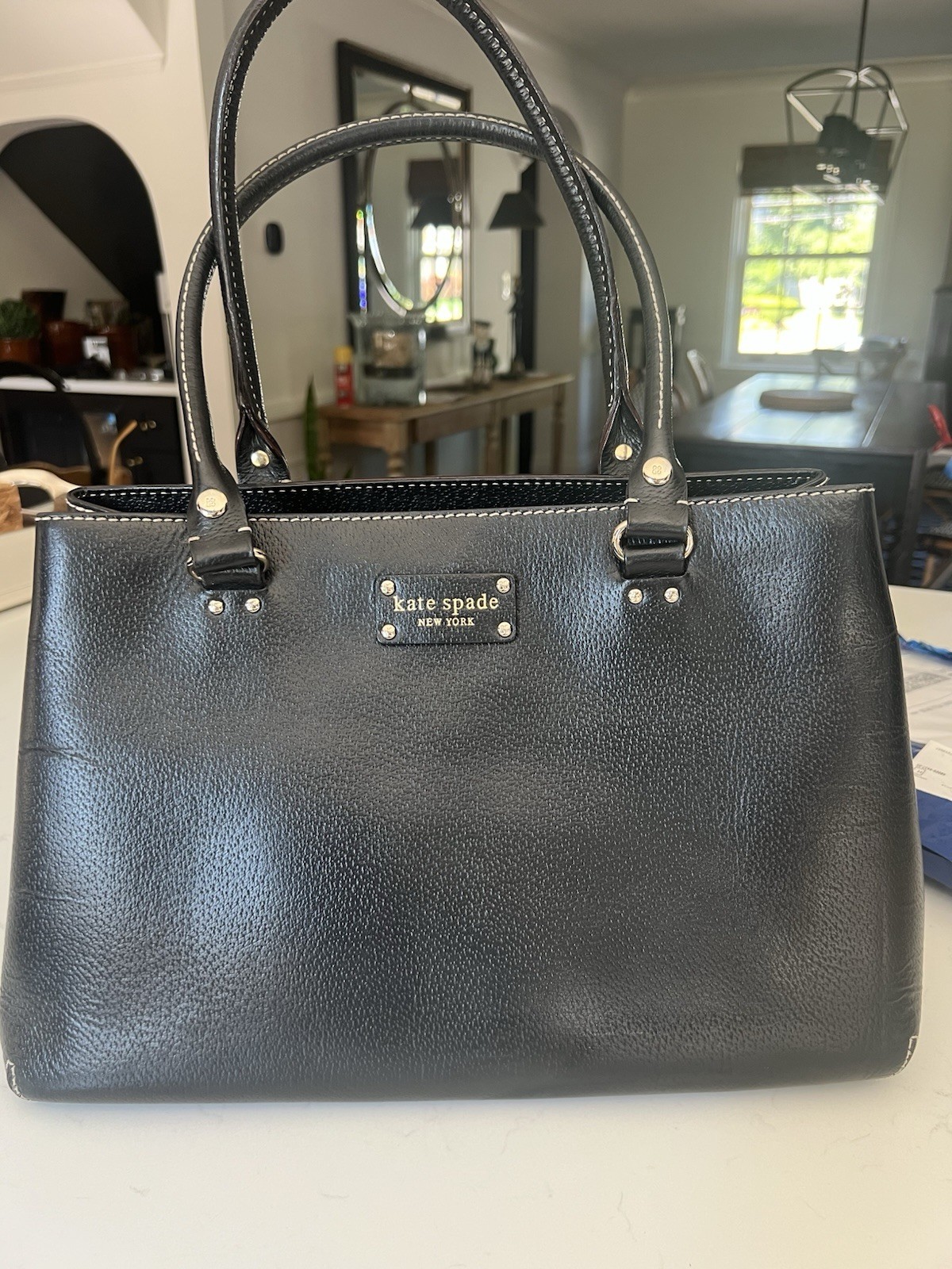 Kate Spade Wellesley Quinn Black Leather Tote Shoulder Bag WKRU0892 Purse