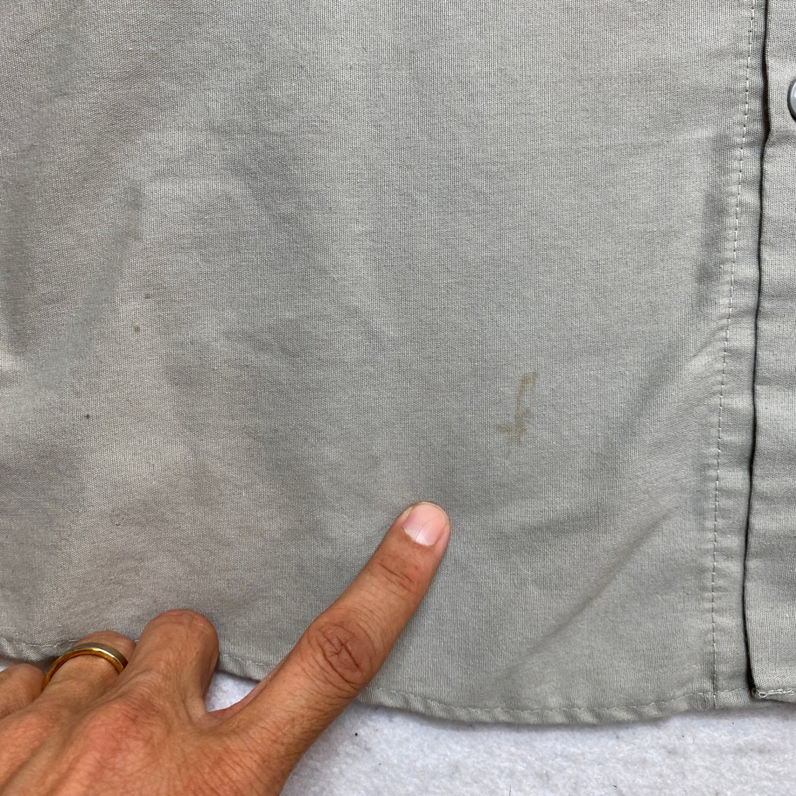 Red Kap Work Shirt Mens Large Gray Short Sleeve Busted Knuckle Garage SP24LA5