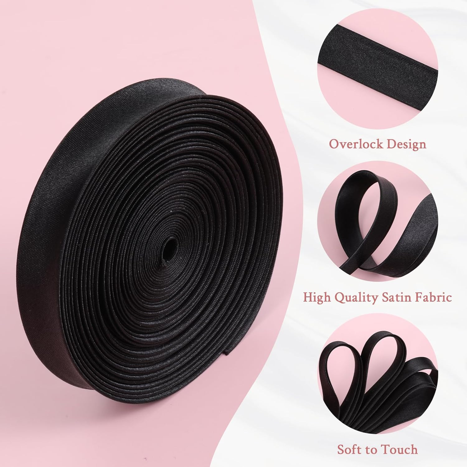 197 Inches Corset Ribbon Laces Elegant Black Straps for Dress Adjustable Fit Sat