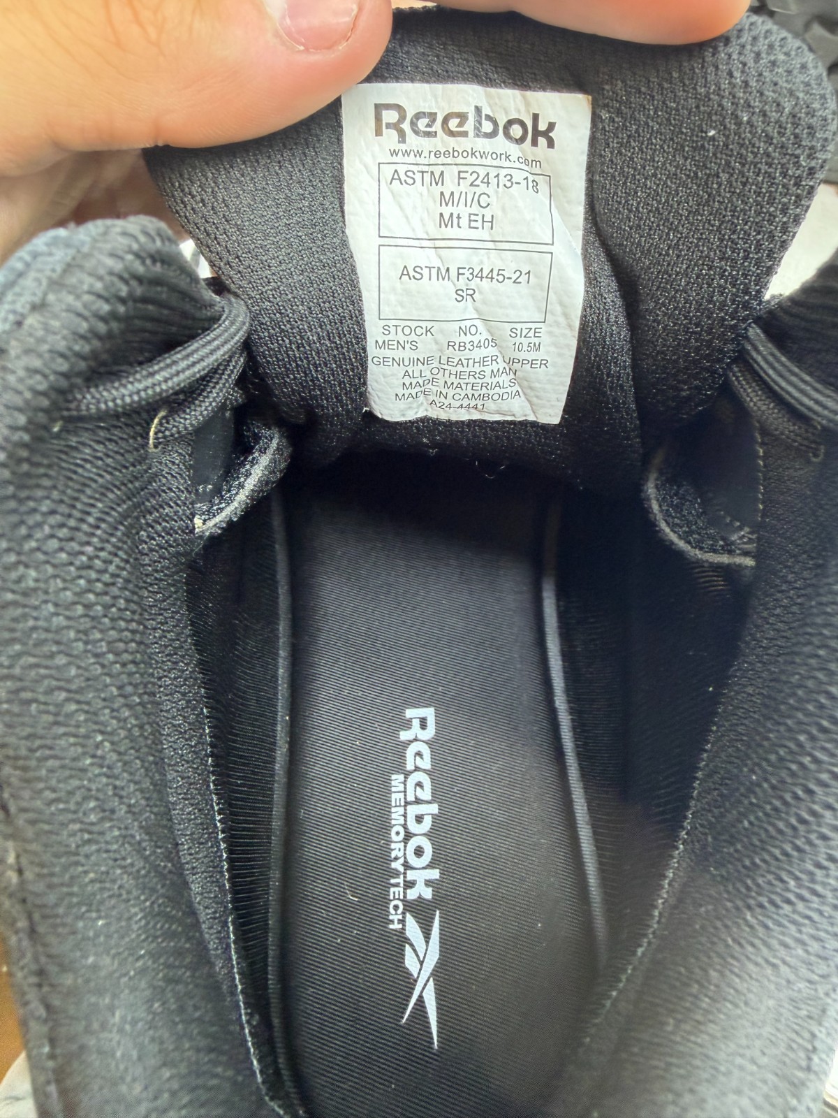 Reebok Trailgrip Work Alloy Toe Met Guard Boots Men’s Black Leather Ankle – 10.5