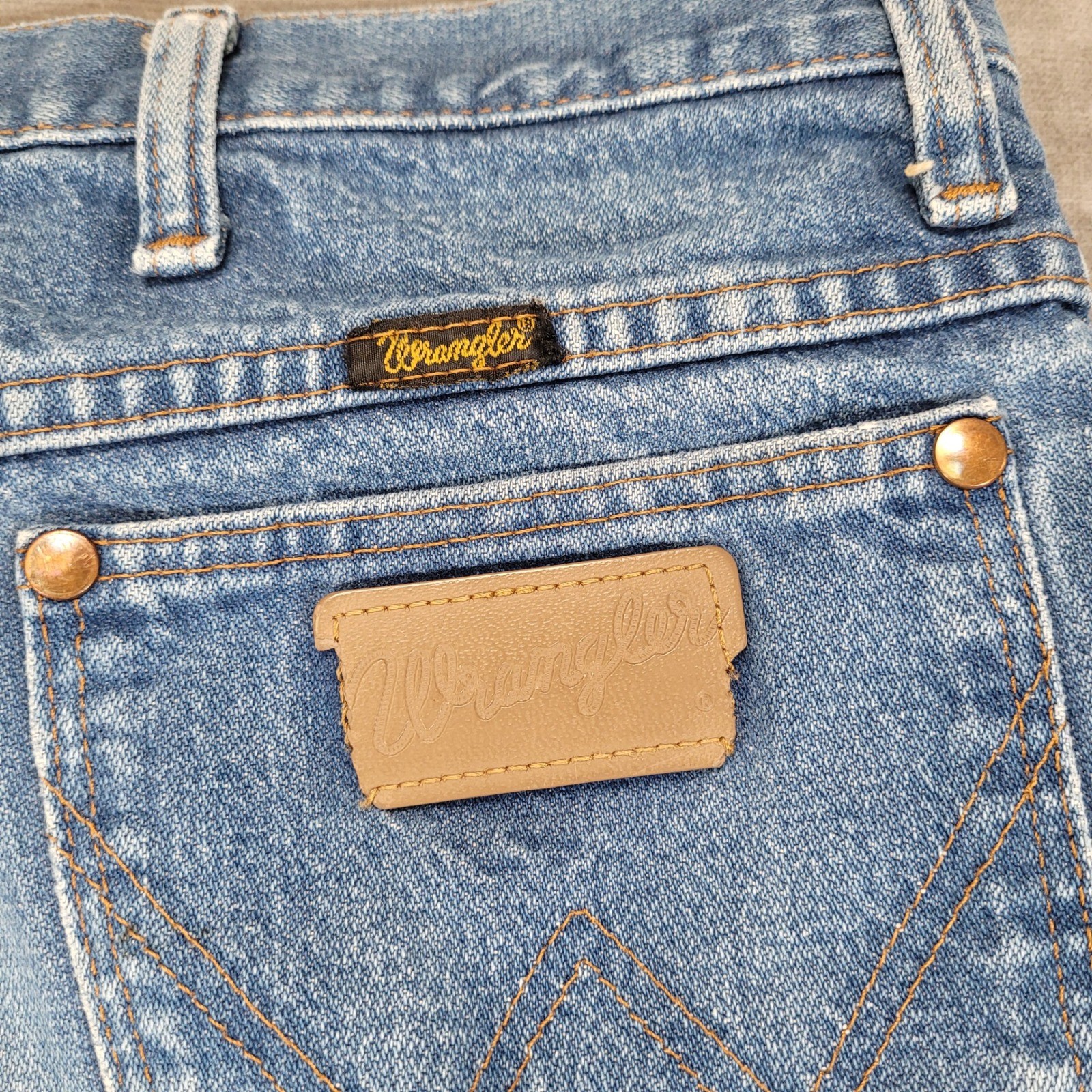 Wrangler Men Vintage Blue Denim Jeans Pants Actual Size 32×31 Bootcut