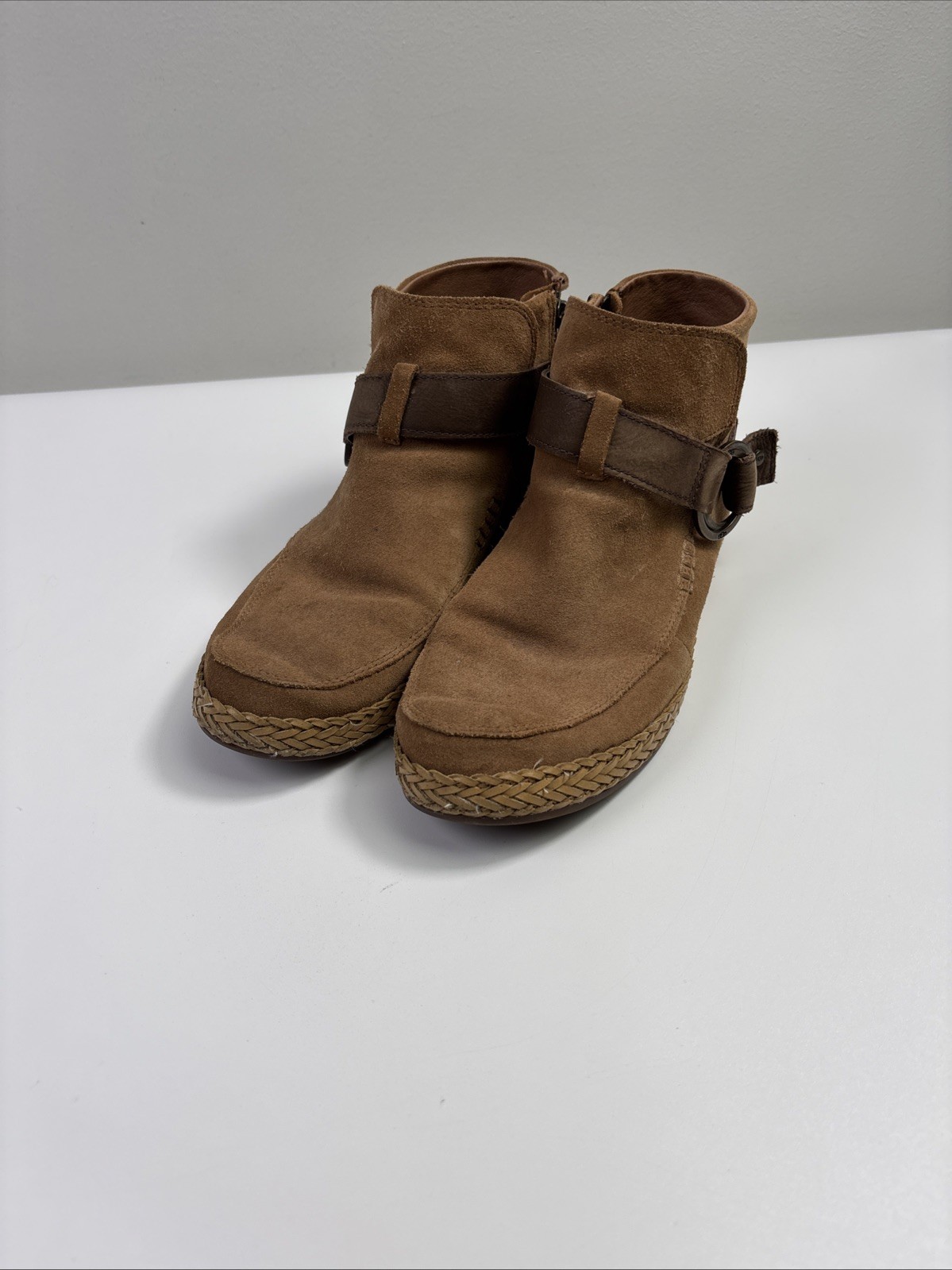 UGG Women’s Sloane Buckle Suede Leather Brown Booties Size 9