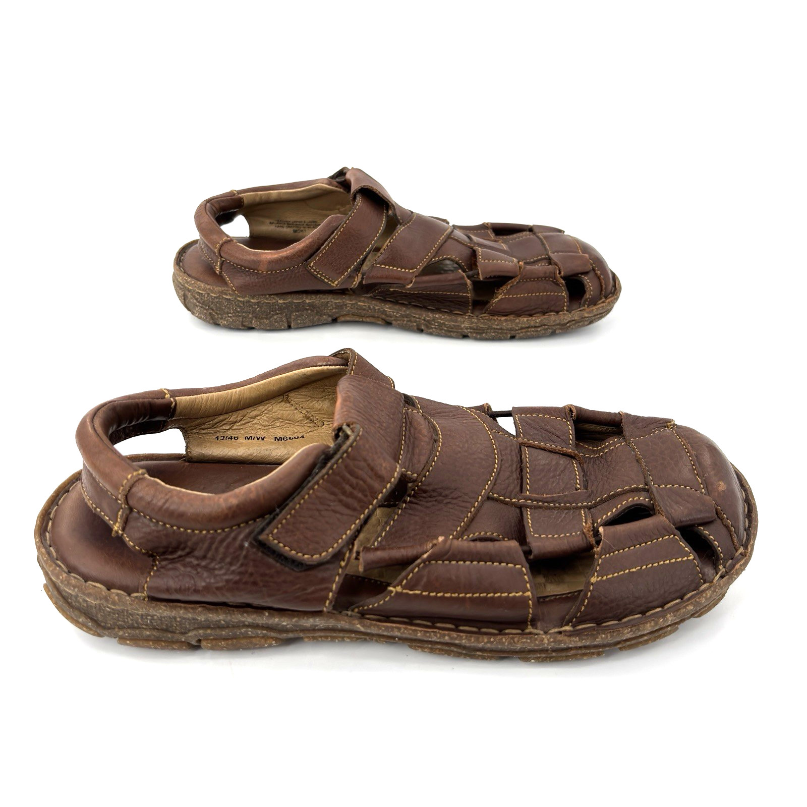 Men 12 Born Cabot III Brown Leather Fisherman Sandals Comfort Casual Shoes M6504