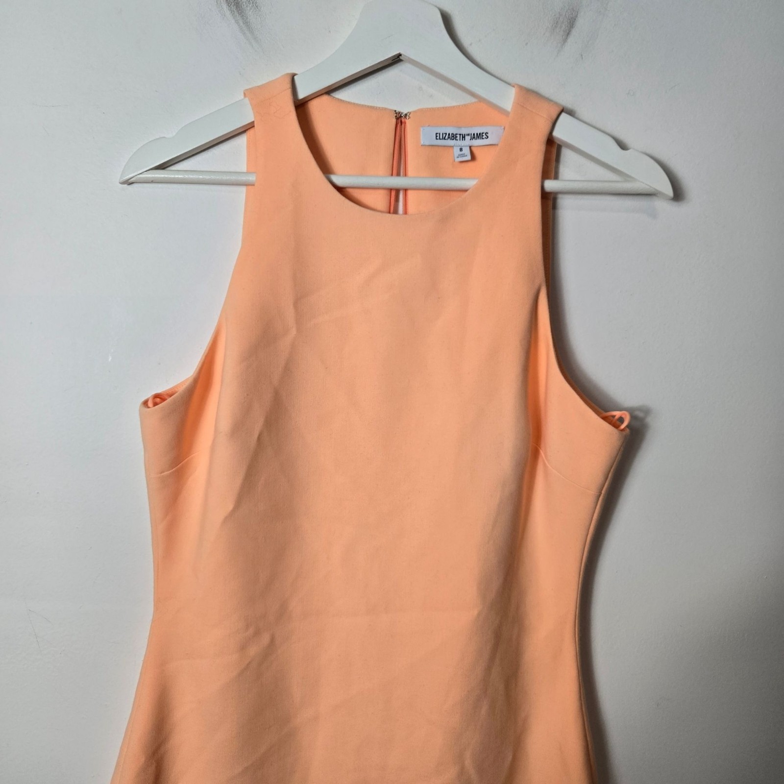Elizabeth and James Size 8 Kenna Sunwashed Orange Mini Sleevess Dress Lined