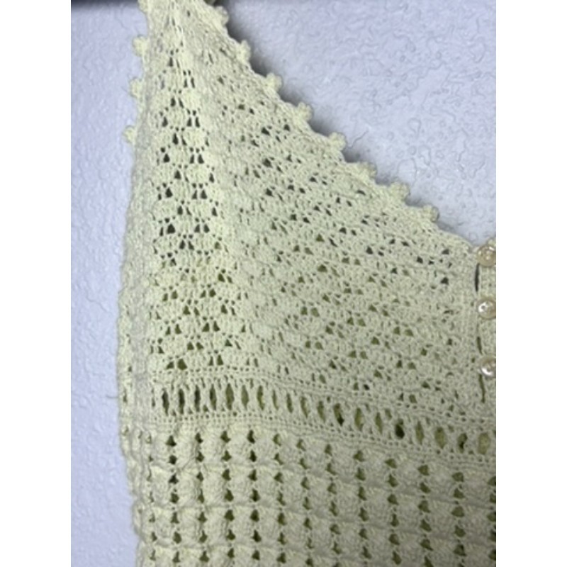 Victoria’s Secret Crochet Top Womens S Yellow Y2K Beach Boho Cottagecore