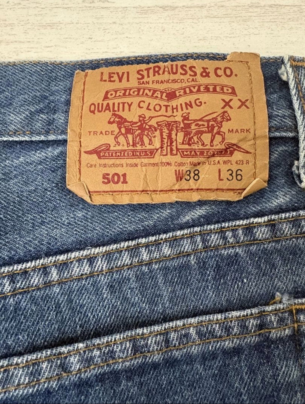 Vintage Levi’s 501 Valencia Redline Selvedge Denim W38 L36 USA 1990s Big Size
