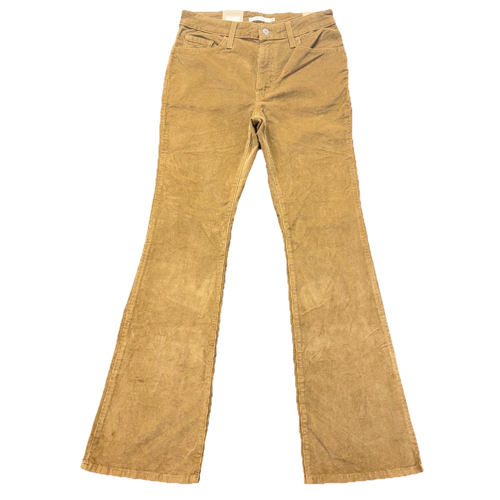 Levi’s 726 Flare High Rise Corduroy Pants Womens 29×32 Brown Strech Western NEW