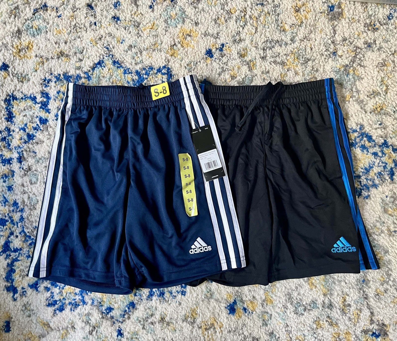 Boy’s Adidas 2 Pack Active Shorts Black and Navy Size Small (7/8) NWT