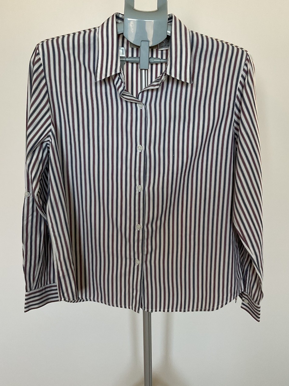 Lemon Grass Striped Button Up Blouse
