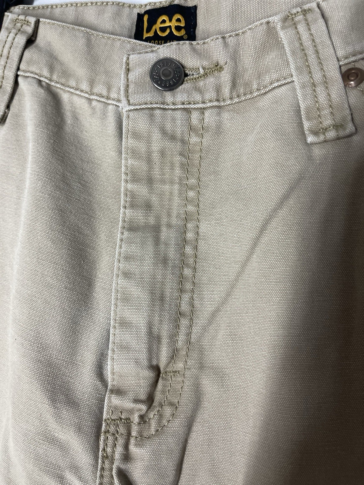 Lee Carpenter Workwear Loose Fit Pants Men’s Size 34×34 Beige Khaki