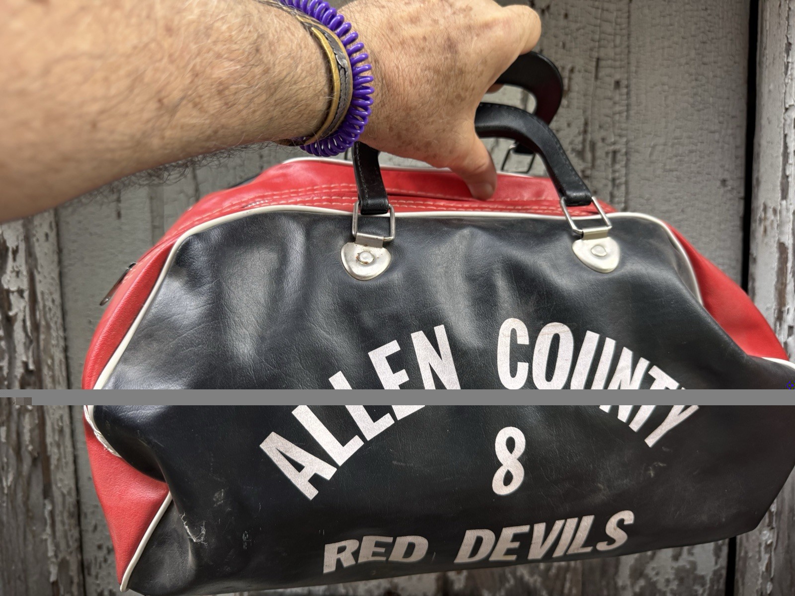 Vintage Gym Bag Duffle ALLEN COUNTY RED DEVILS KS 60s Athletic Collegiate