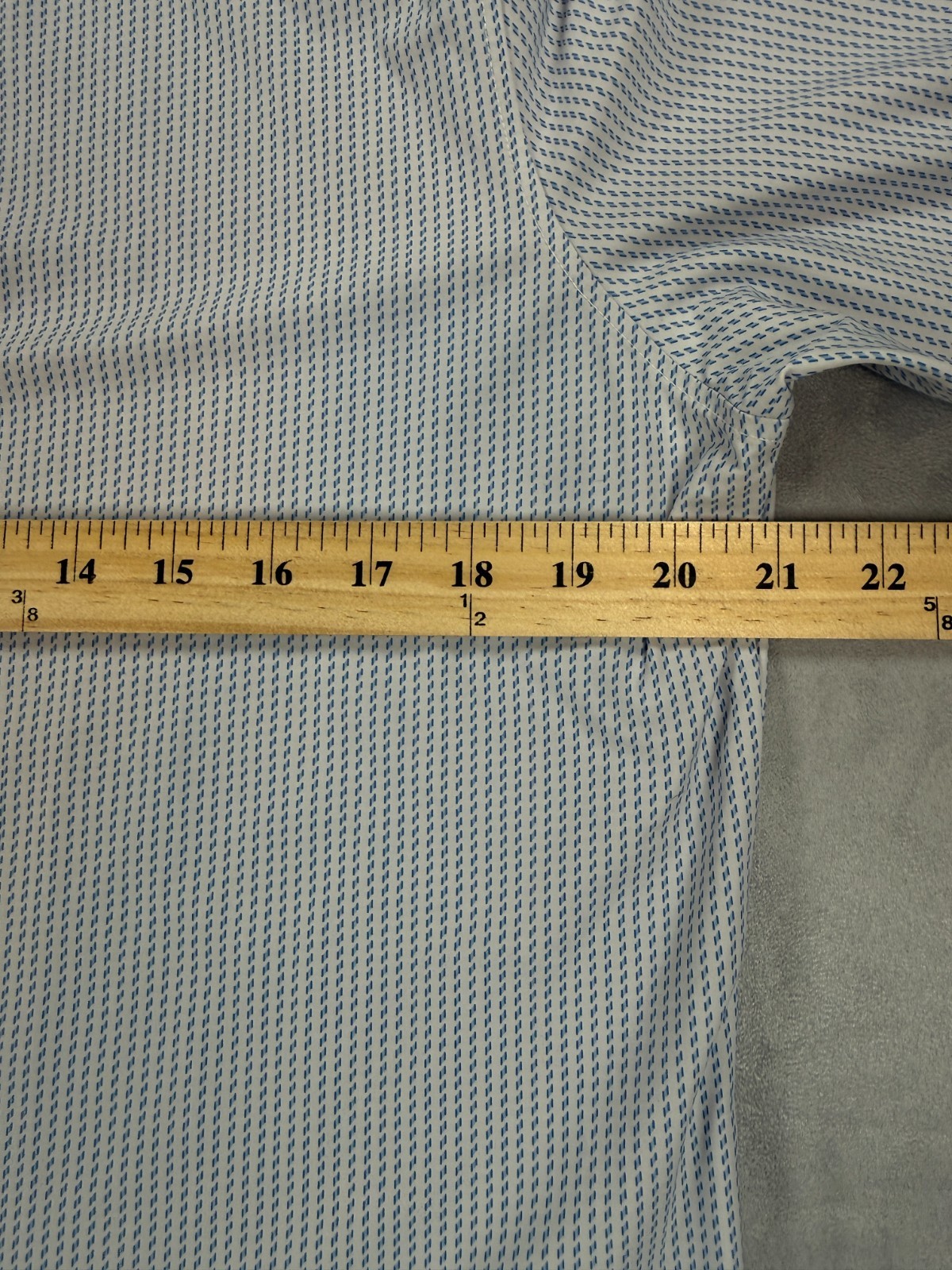 Murano Shirt Men’s L Blue Check Slim Fit Perf Stretch Long Sleeve GOAT monogram