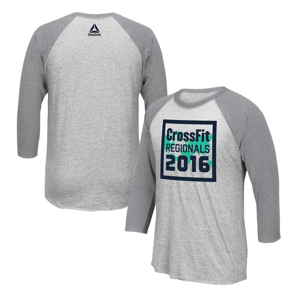 2016 Reebok Crossfit Regionals Men’s Grey 3/4 Sleeve Raglan T-Shirt