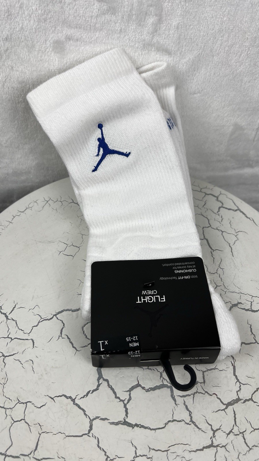 Nike Air Jordan Everyday Dri-Fit Crew Socks 1 Pairs White Men’s Size XL 12-15