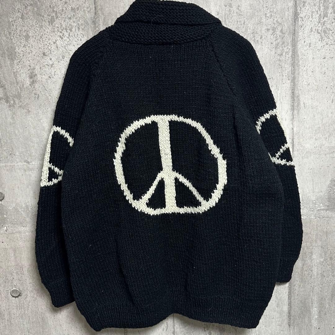 Macmahon Cowichan Knit Zip Up Handmade in Nepal Large Fit Used