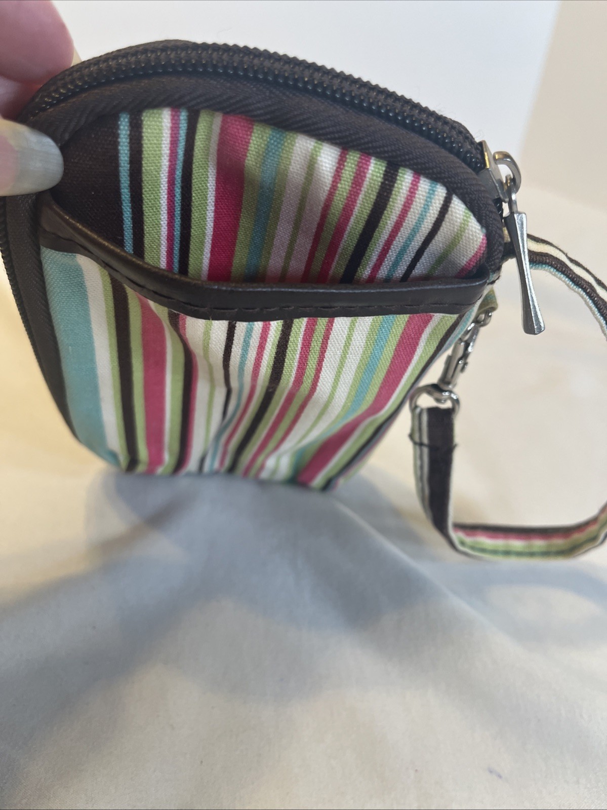 Initials Inc Wristlet Wallet Colorful Stripe ID Holder 5.5 x 3.5 Inches