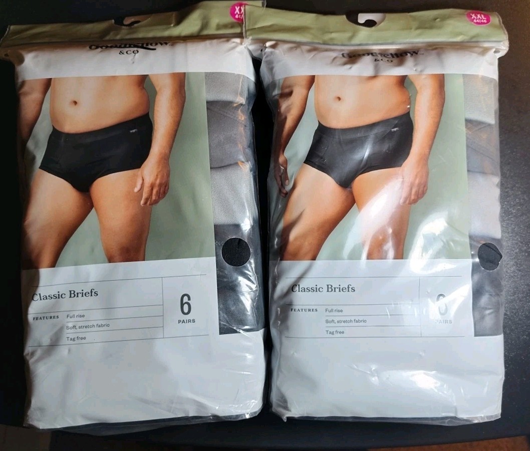 Lot of 2 GOODFELLOW & Co 6 Pack Full Rise CLASSIC BRIEFS Size XXL Tag Free 44-48