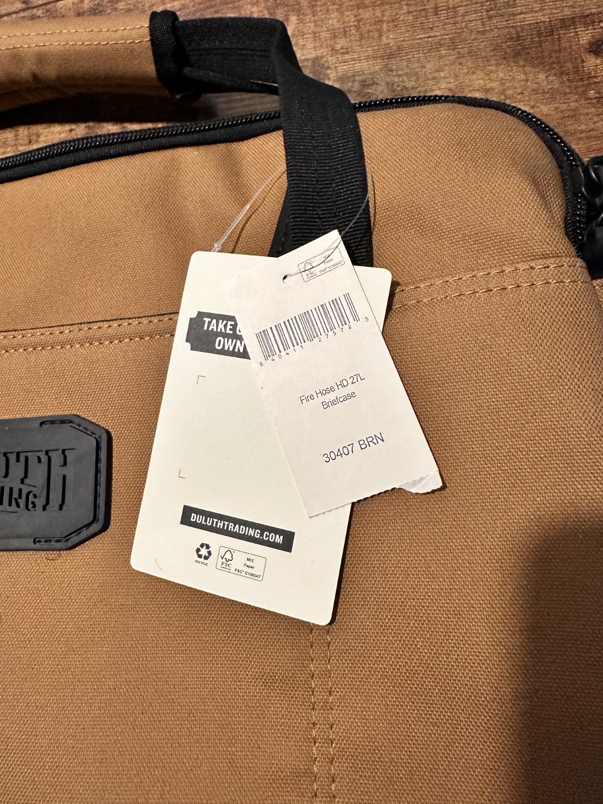 Duluth Trading Fire Hose HD Briefcase 27L Brown – NEW WITH TAGS
