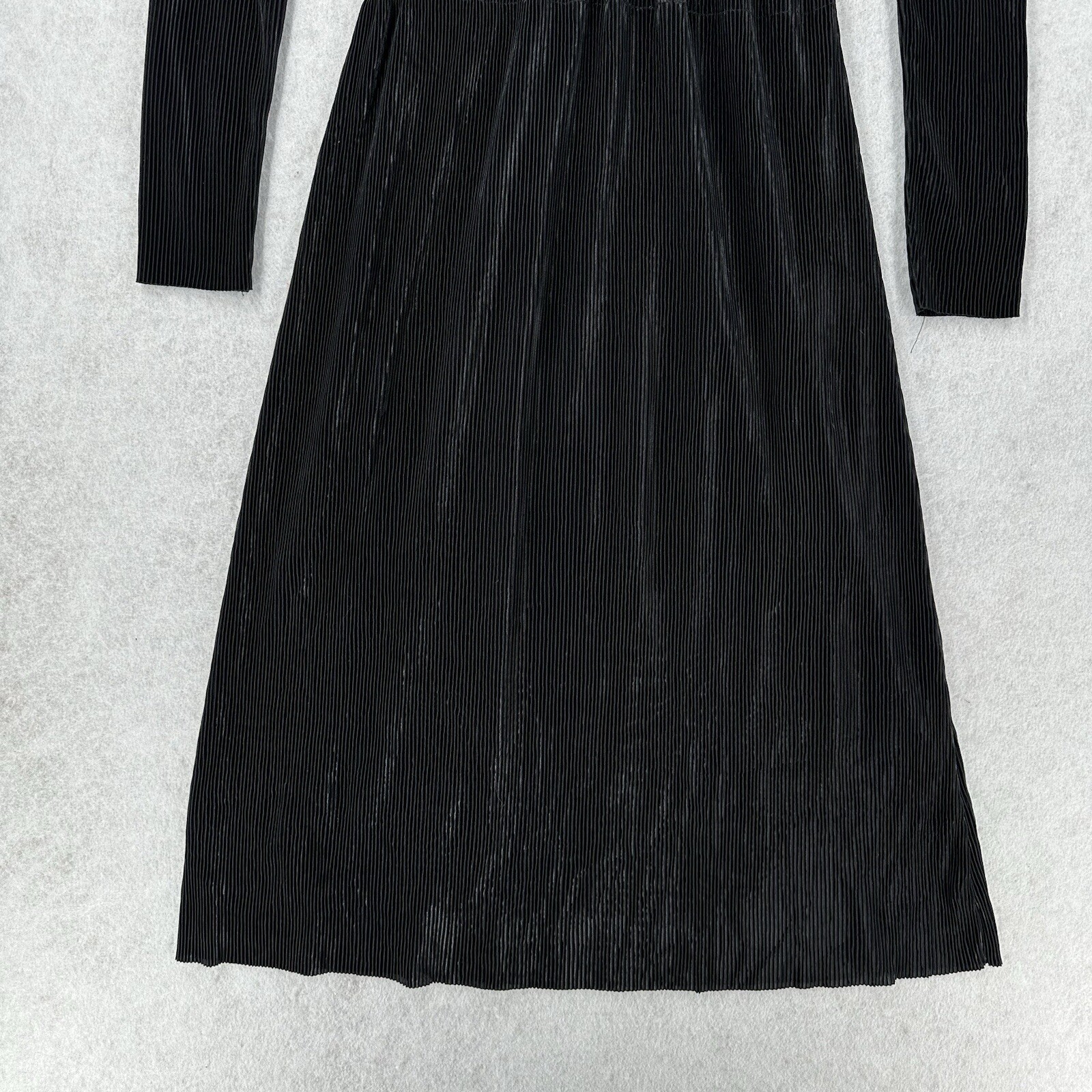 Zara Witchy Gothic Maxi Pleated Dress Womens MED Black Romantic Flowy Whimsygoth