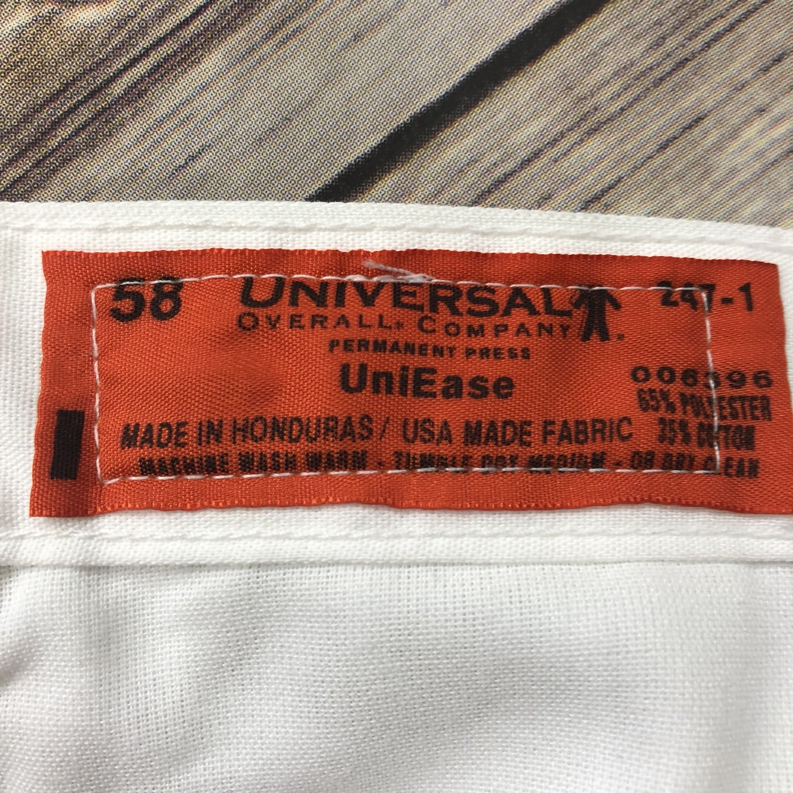Classic Industrial Work Pants White Men’s Waist 58 60 Unhemmed Uniform PT20 #89