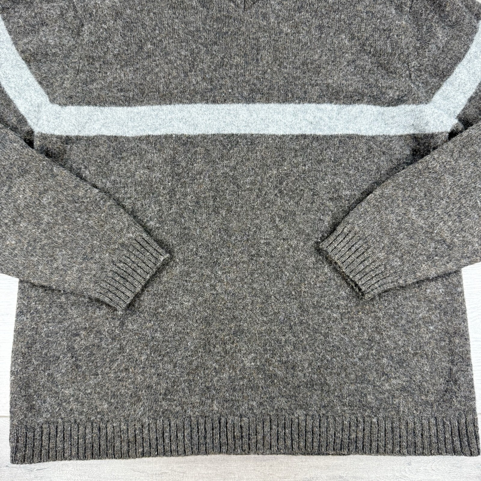Vintage GAP 100% Lambswool Pullover Sweater Men’s Large Brown Ribbed Cuffs Hem
