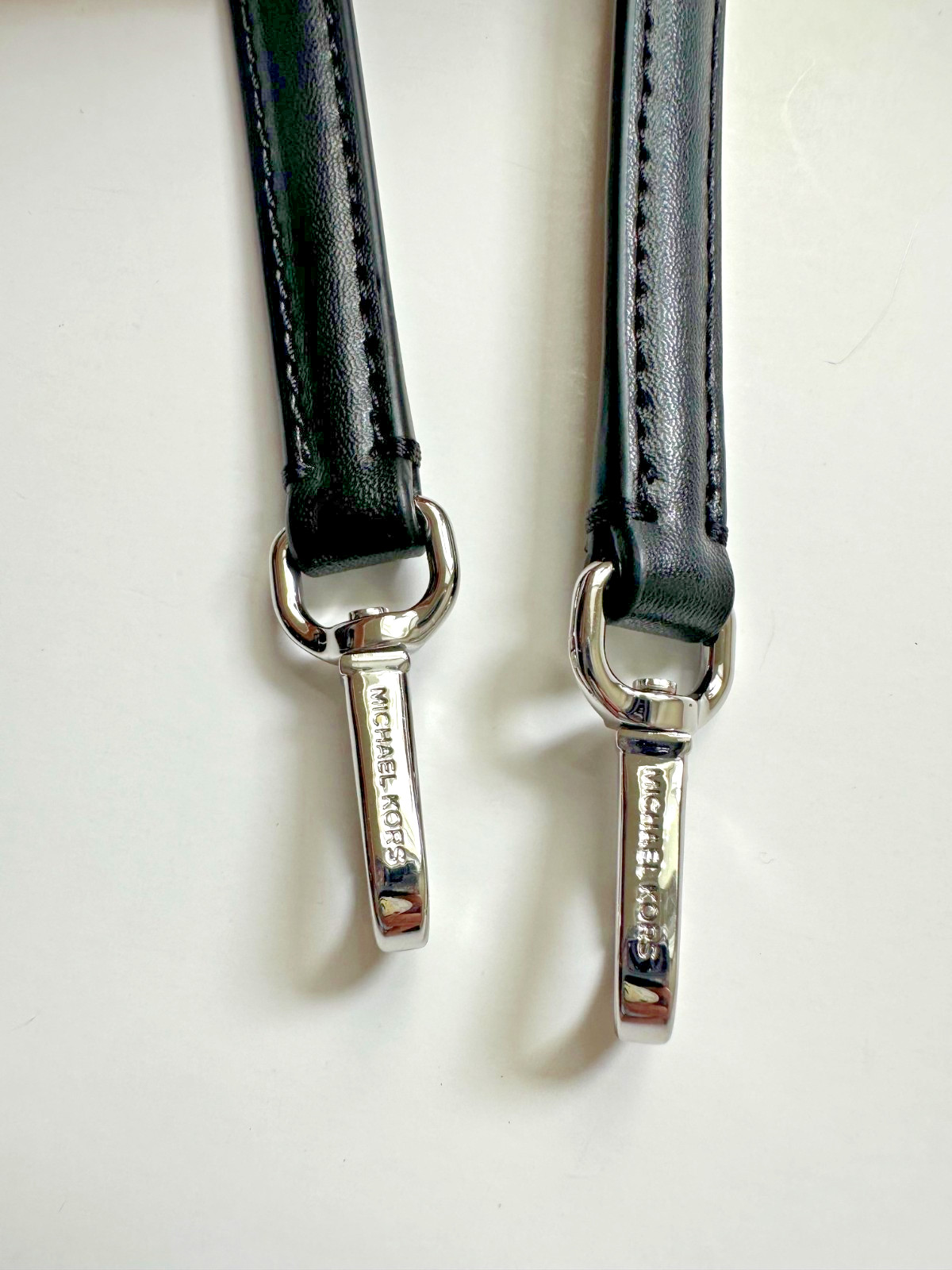 NEW Michael Kors LOGO Black Brown Camel Leather Top Handle Replacement Strap