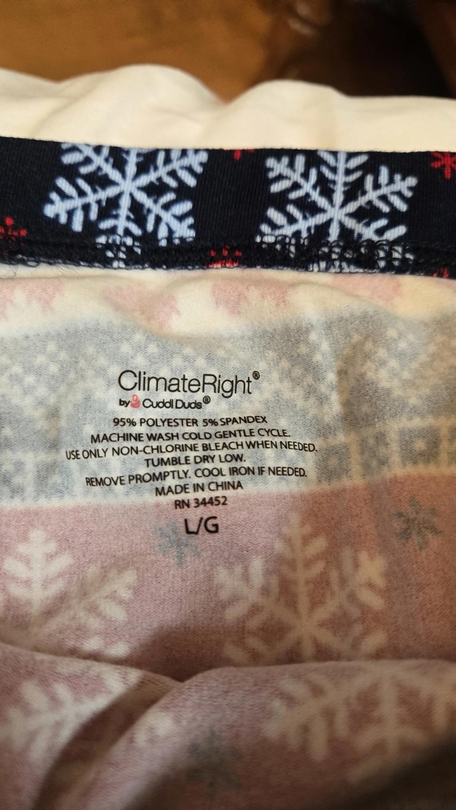 Womens ClimateRight Long Sleeve Shirt and leggins set in Light Blue Size Large