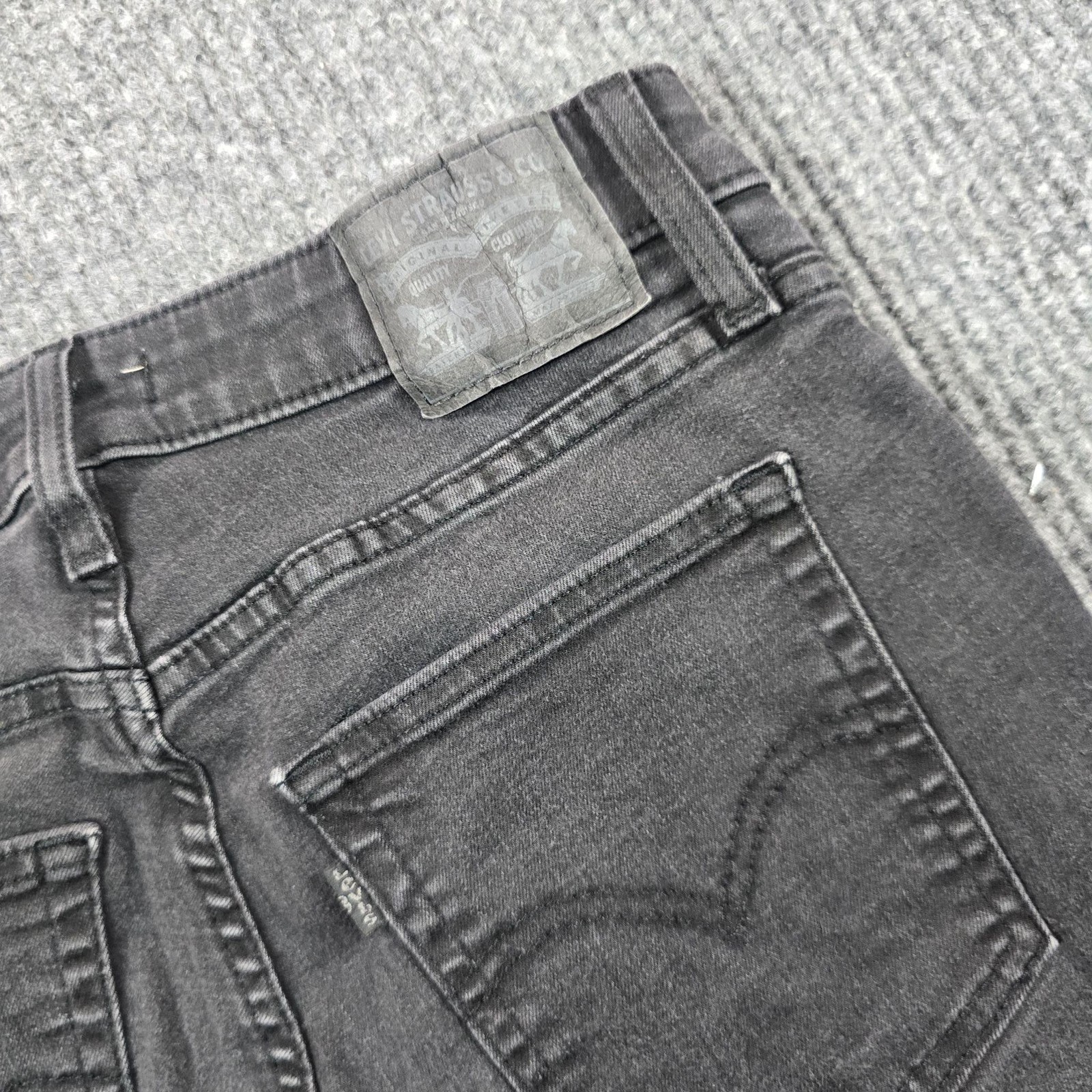 Levi’s 726 Flare Jeans Womens 31 Charcoal Black High Rise Denim Slim 28×29