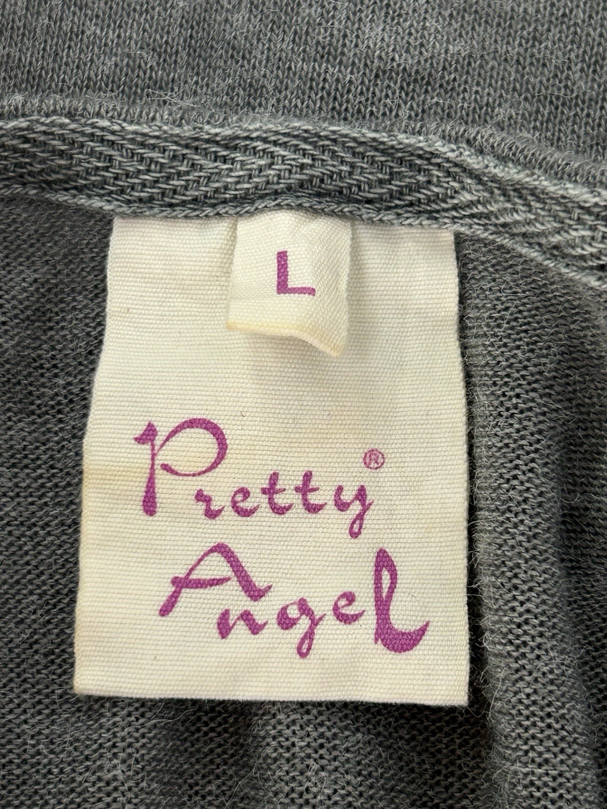 Pretty Angel Size Large Gray Linen Cotton Sleeveless Tank Dress Ruffle Fairy