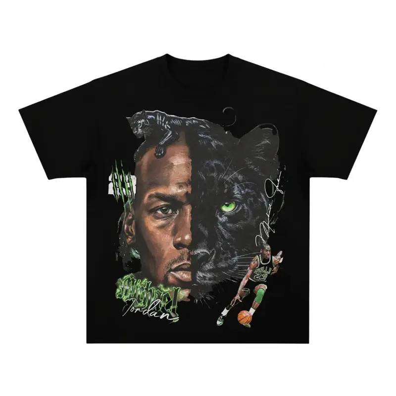 Airness Inspired Panther Graphic Tee Vintage Basketball Streetwear