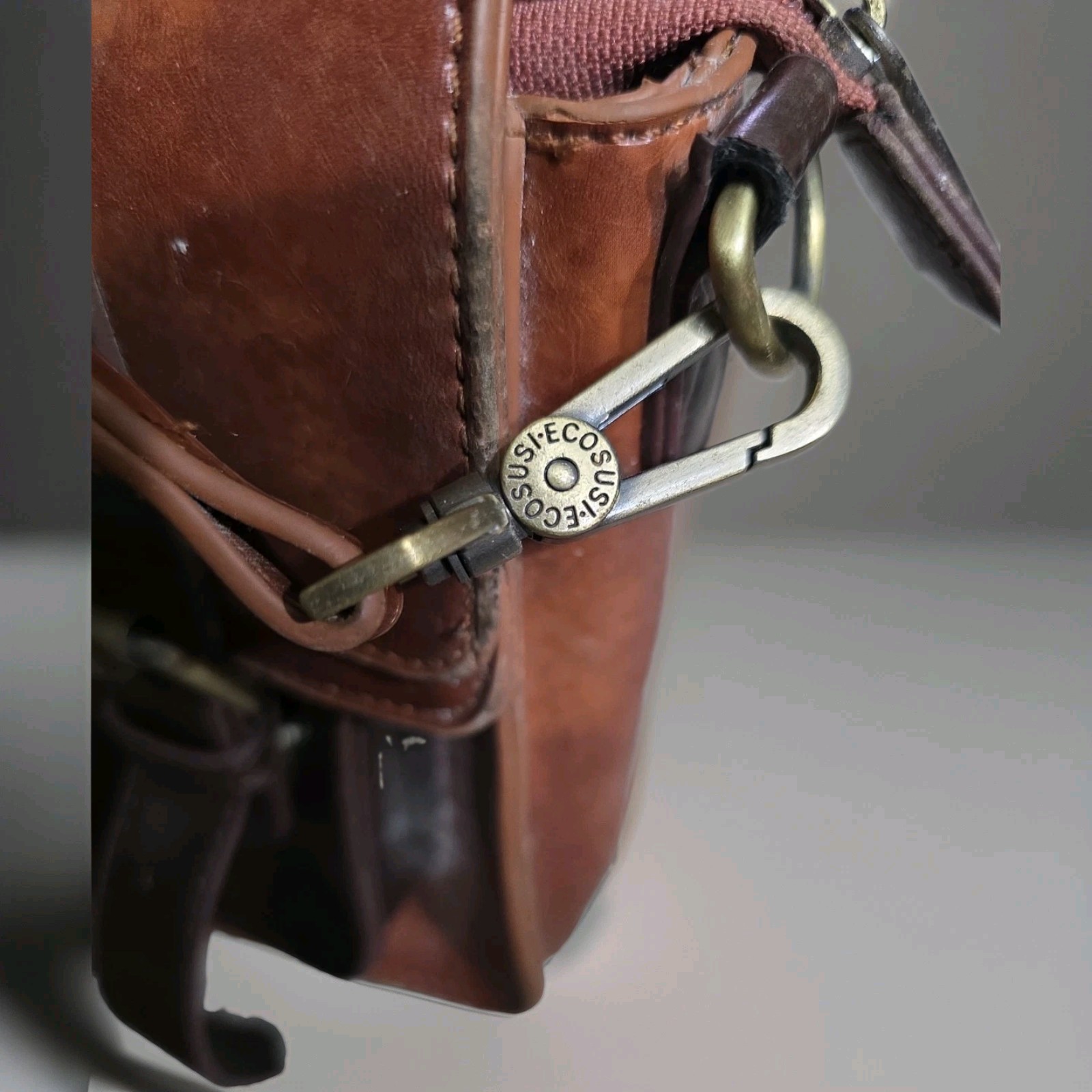ECOSUSI Vintage Vegan PU Leather Messenger Bag (Please See Description)