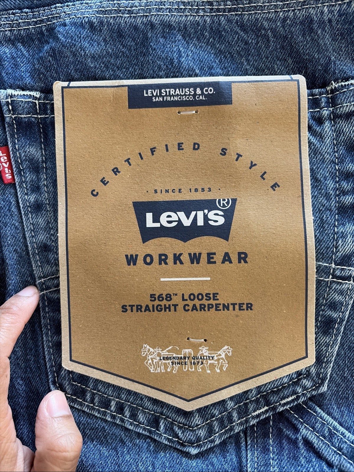 Levi’s New with Tags Men’s 568 Original Straight Loose Fit Jeans Carpenter Blue