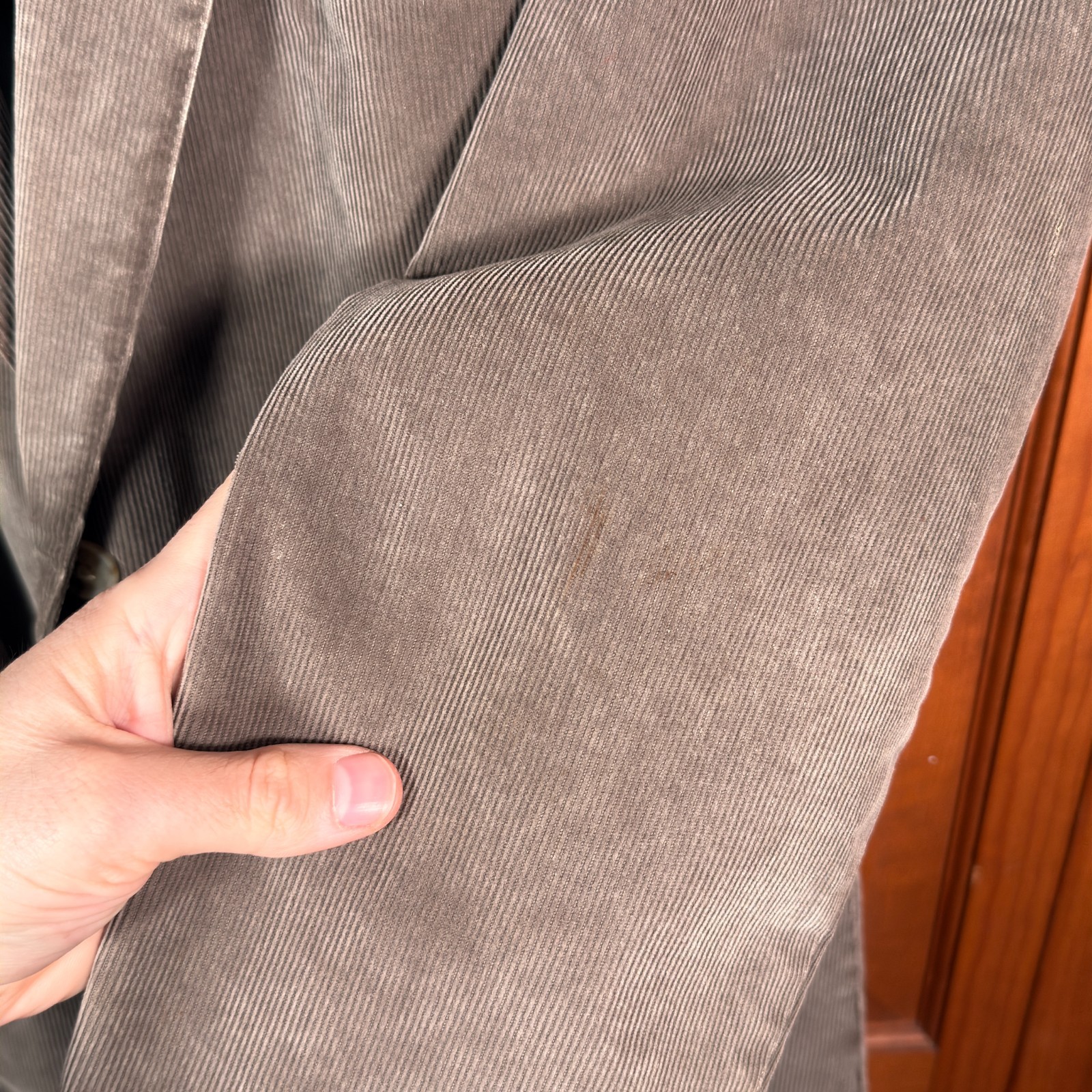 Haspel Corduroy Blazer Mens 46R Brown 2 Button Sport Cotton Half Lined *READ