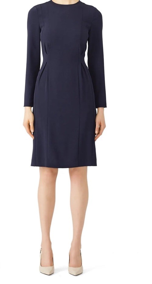 LK Bennett Dr Jessica Dress Navy Blue Classic Seamed Sheath Size 16 EUC $545