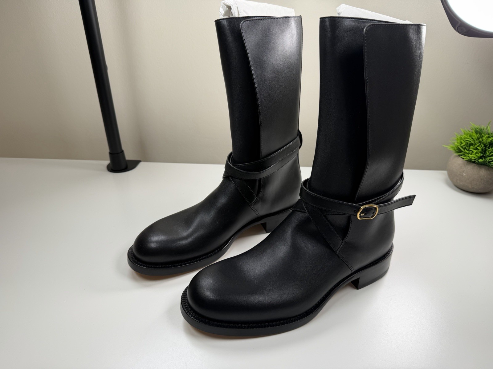The Row Jodhpur Boots Black Leather Size EU 39 / US 9