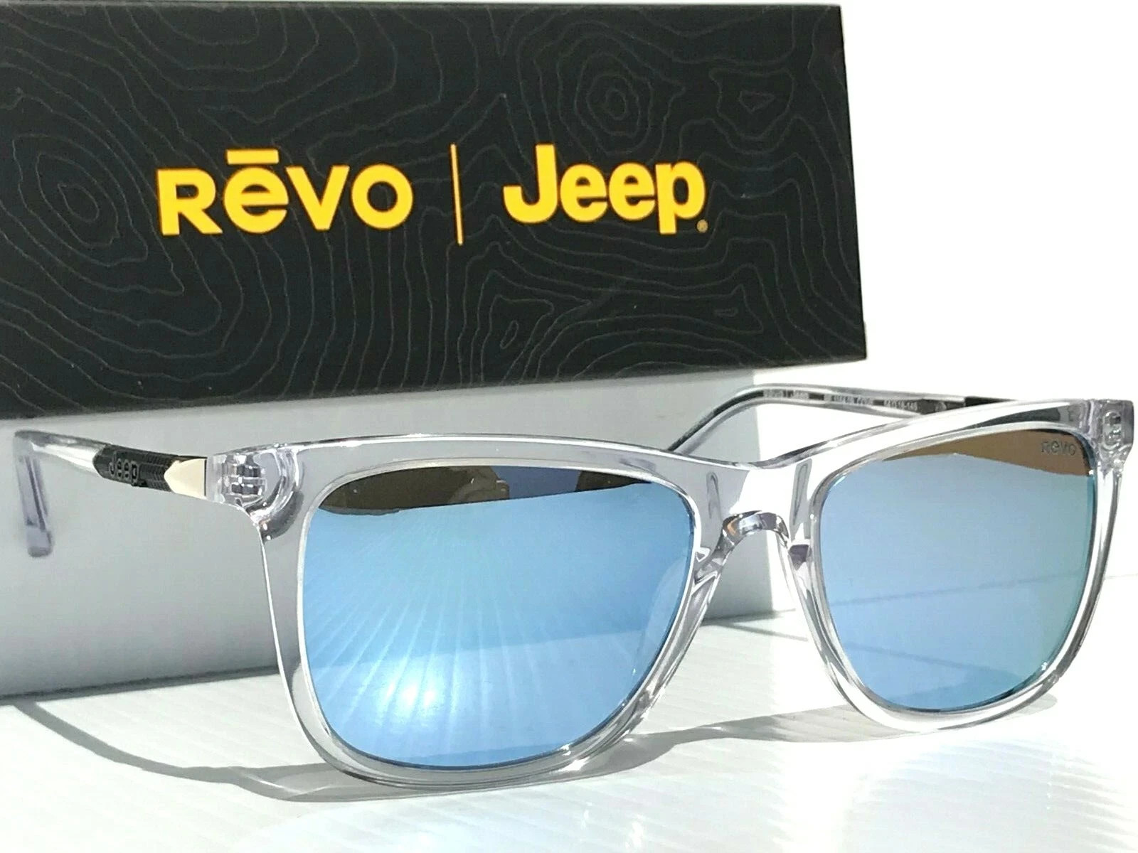Revo Sunglasses JEEP COVE Clear Crystal Frame / Blue Water POLARIZED Lens RE1164