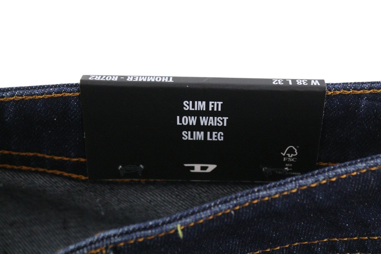 DIESEL Thommer R07R2 Men Jeans W38/L32 Dark Blue Slim Fit Low Waist RRP150 *