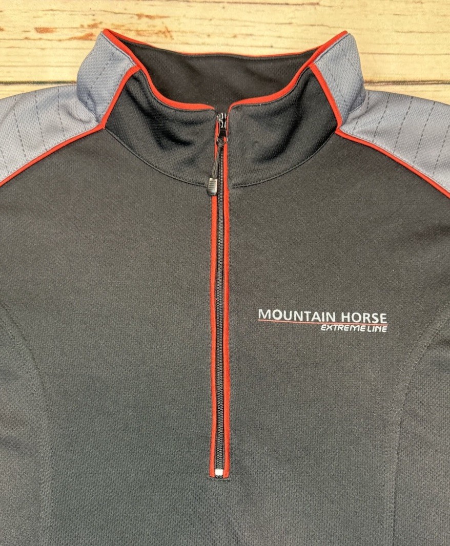 Mountain Horse 1/4 Zip Performance Pullover Women’s Sz M Extreme Line Black/Gray
