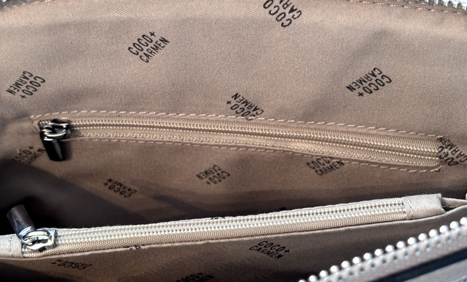 New COCO + CARMEN Gray Crossbody 100% Vegan Leather Bag/Purse w/Dust Bag