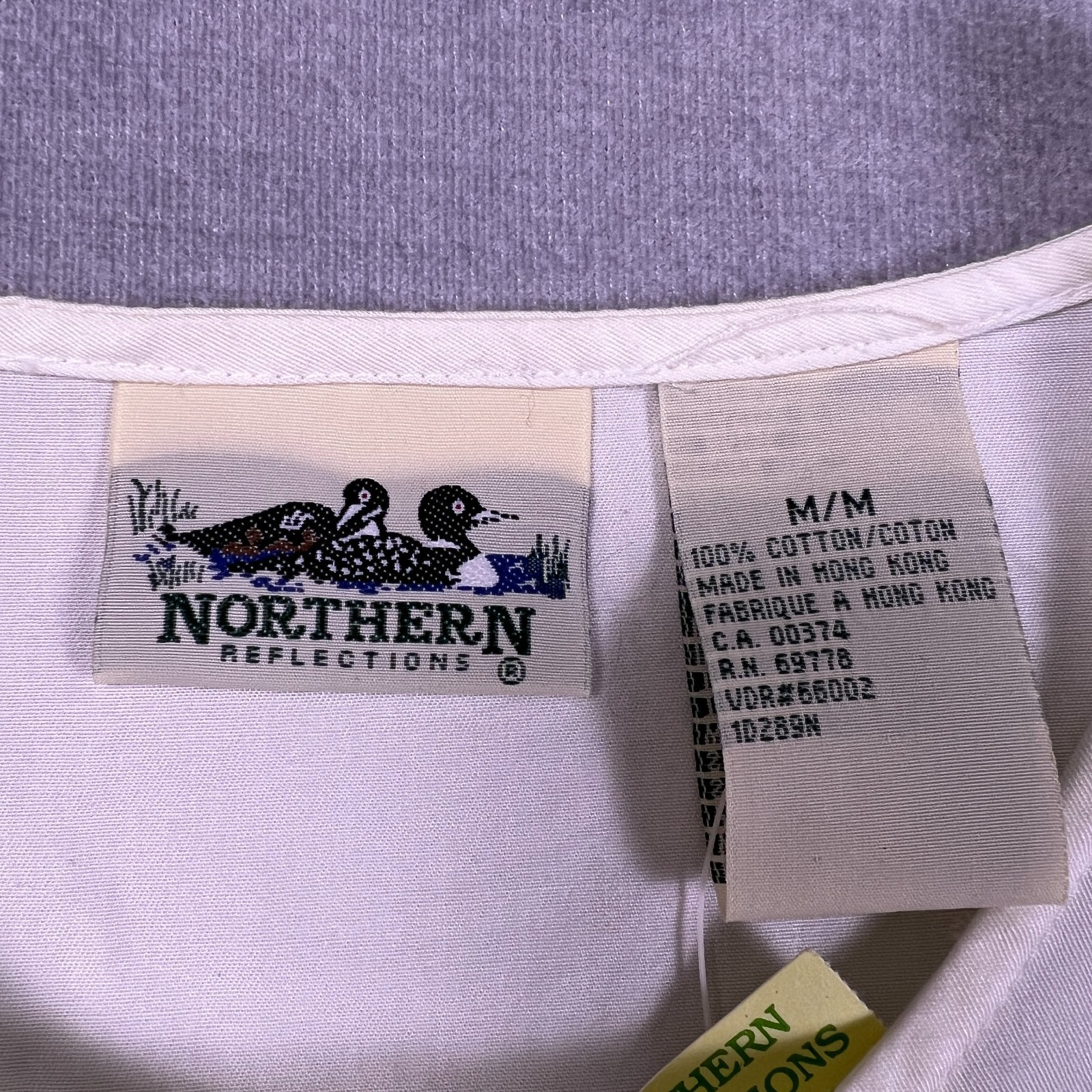 Northern Reflections Womens White Floral Embroidery Short-Sleeve Shirt Size M