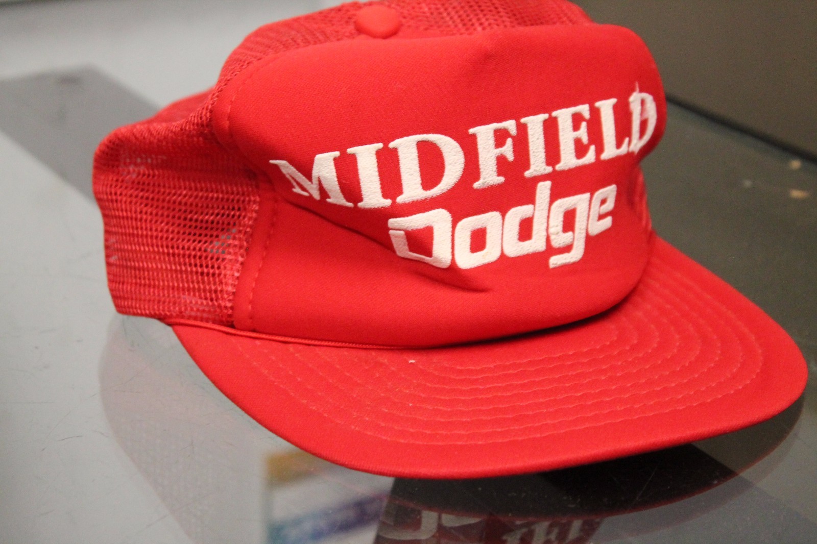 Vintage Midfield Dodge Hat Cap Snap Back Red Adjustable LL Showboat