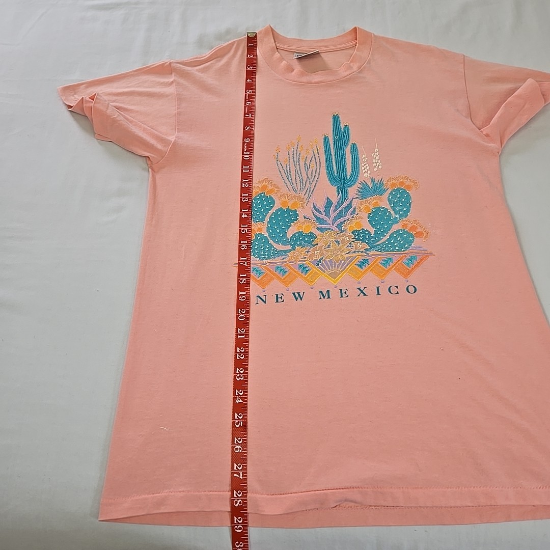 VTG 90s Single Stitch T Shirt New Mexico Cactus Puffy 3D Graphic Print Oneita M