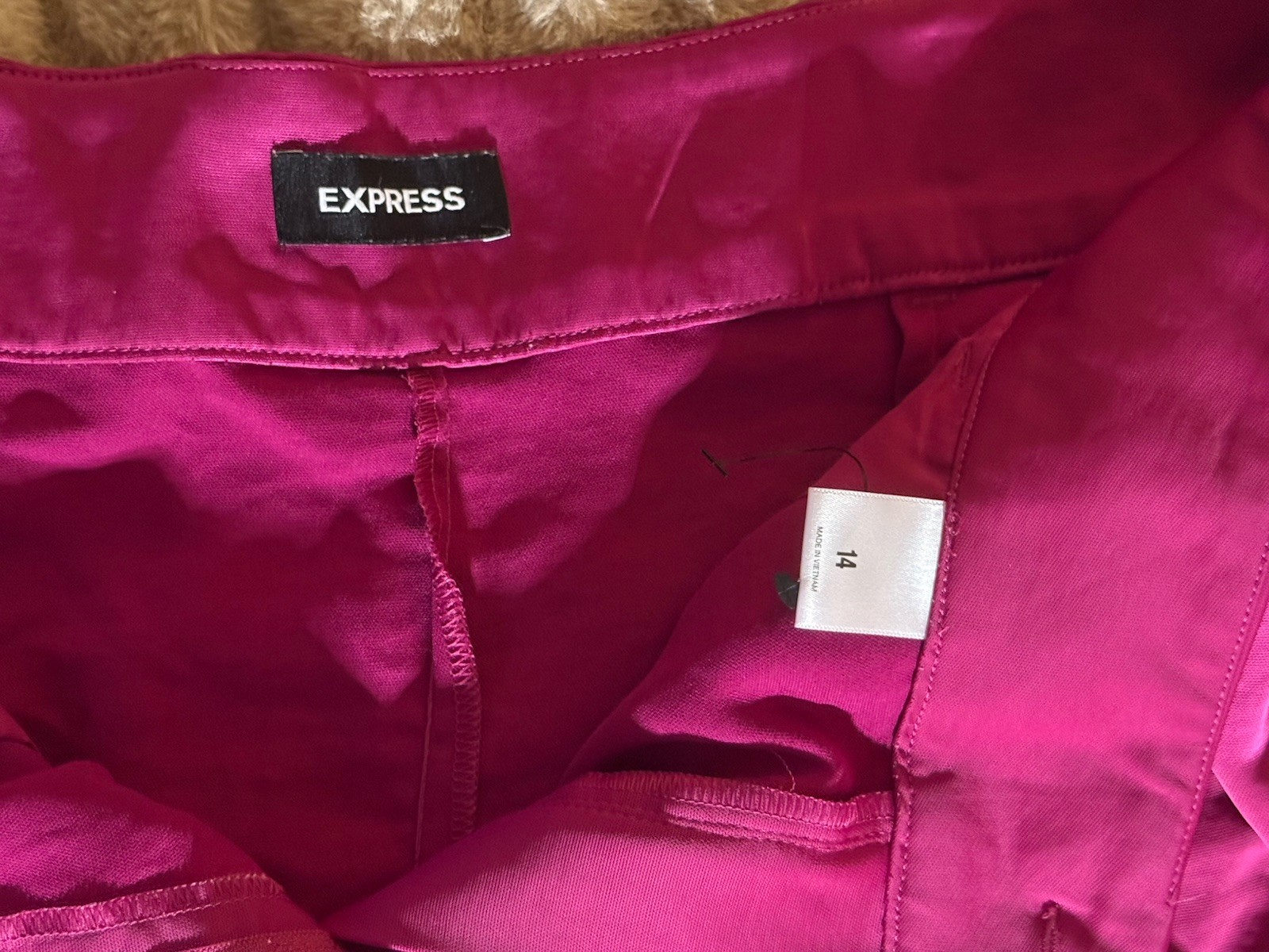Express Bright Pink High-Waisted Belted Shorts – Women’s Size 14