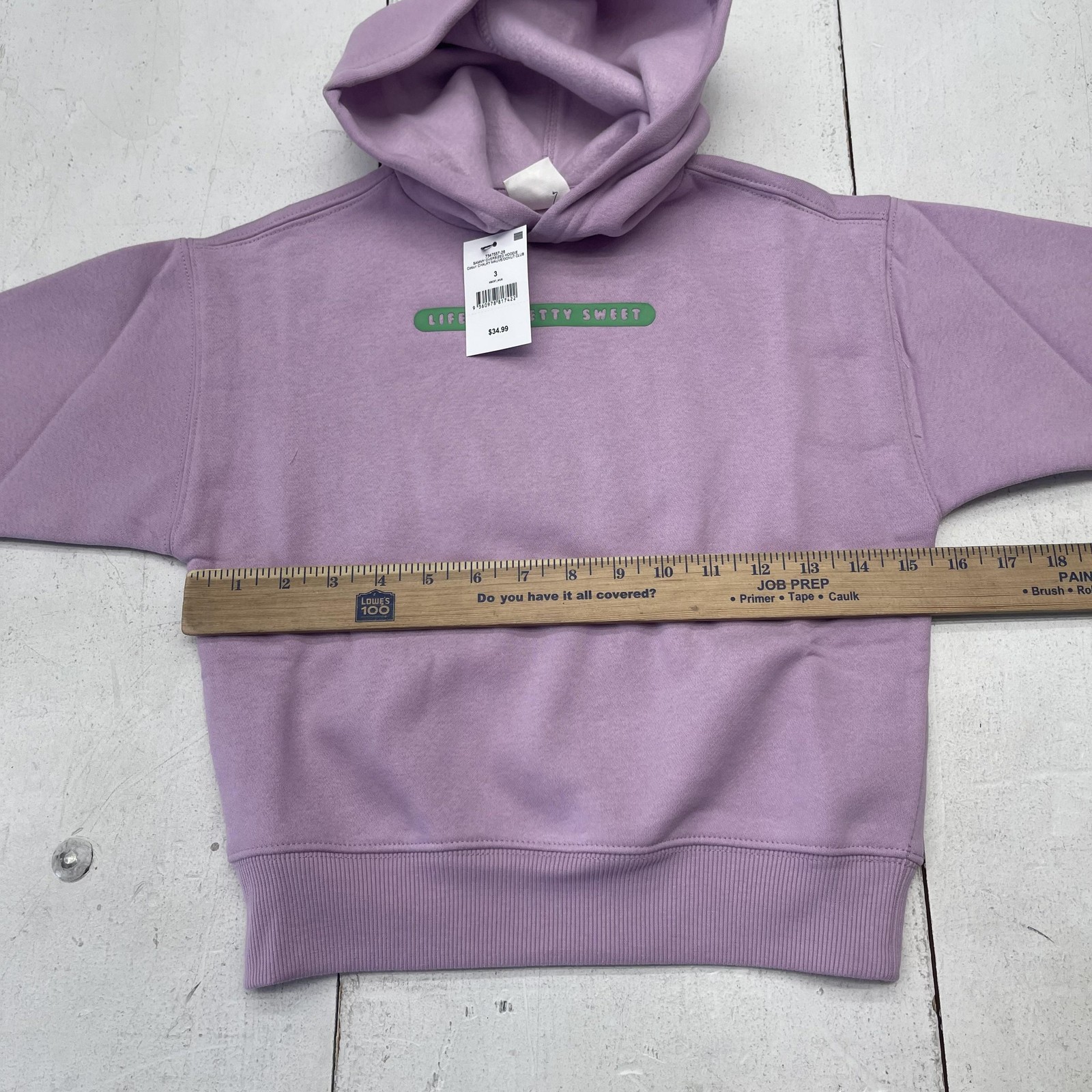 Cotton On Kids Hoodie Sweatshirt Youth 3 Purple Donut Club Life Is Pretty Sweet