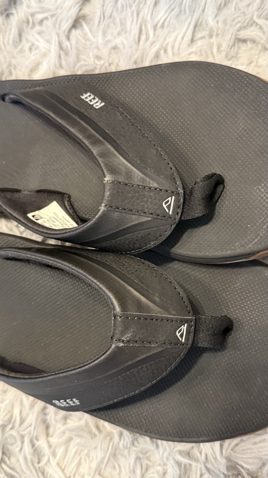 Reef Anchor Men’s Black Flip Flop Sandals Slip On US 11 EU 44