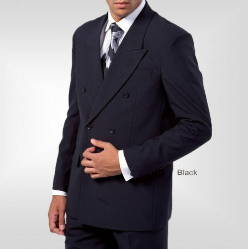 Men’s Double Breasted, White, Royal Suit, Black ( with pants) by Fortino Landi