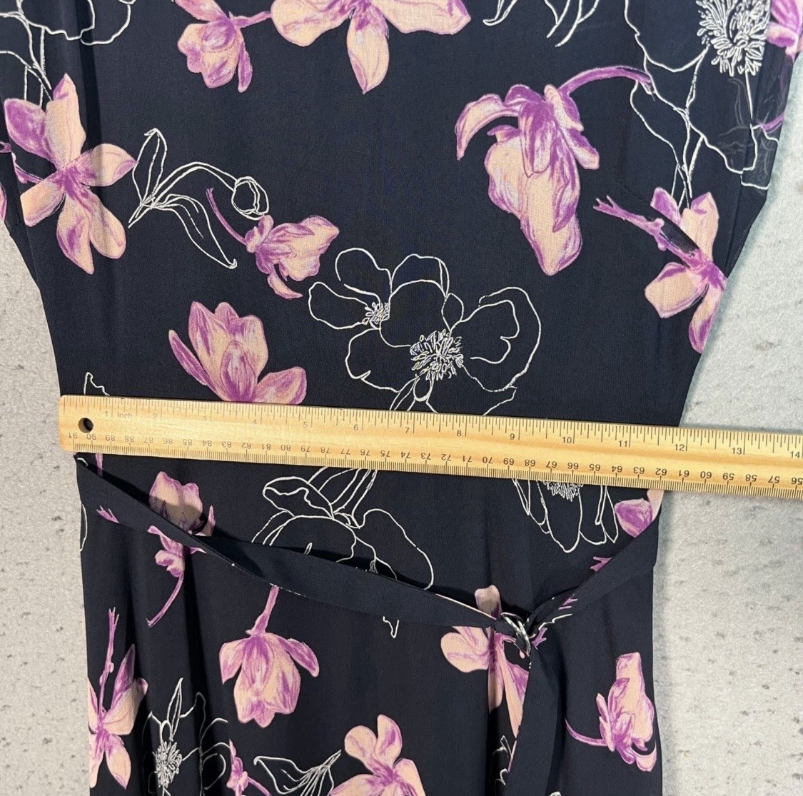 Club Monaco Womens Size 00 Navy Blue Floral Dress 100% Silk